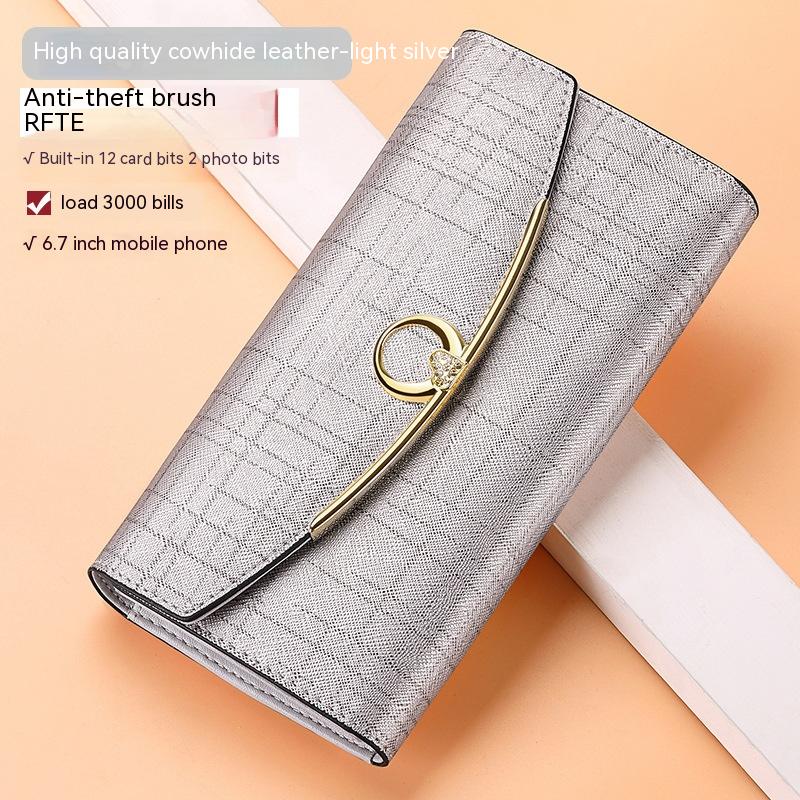 Women's Real Leather Long Large Capacity Wallet Clutch Bag - Premium Portemennees from My Store - Just €44.96! Shop now at KIYOO Royal Brand