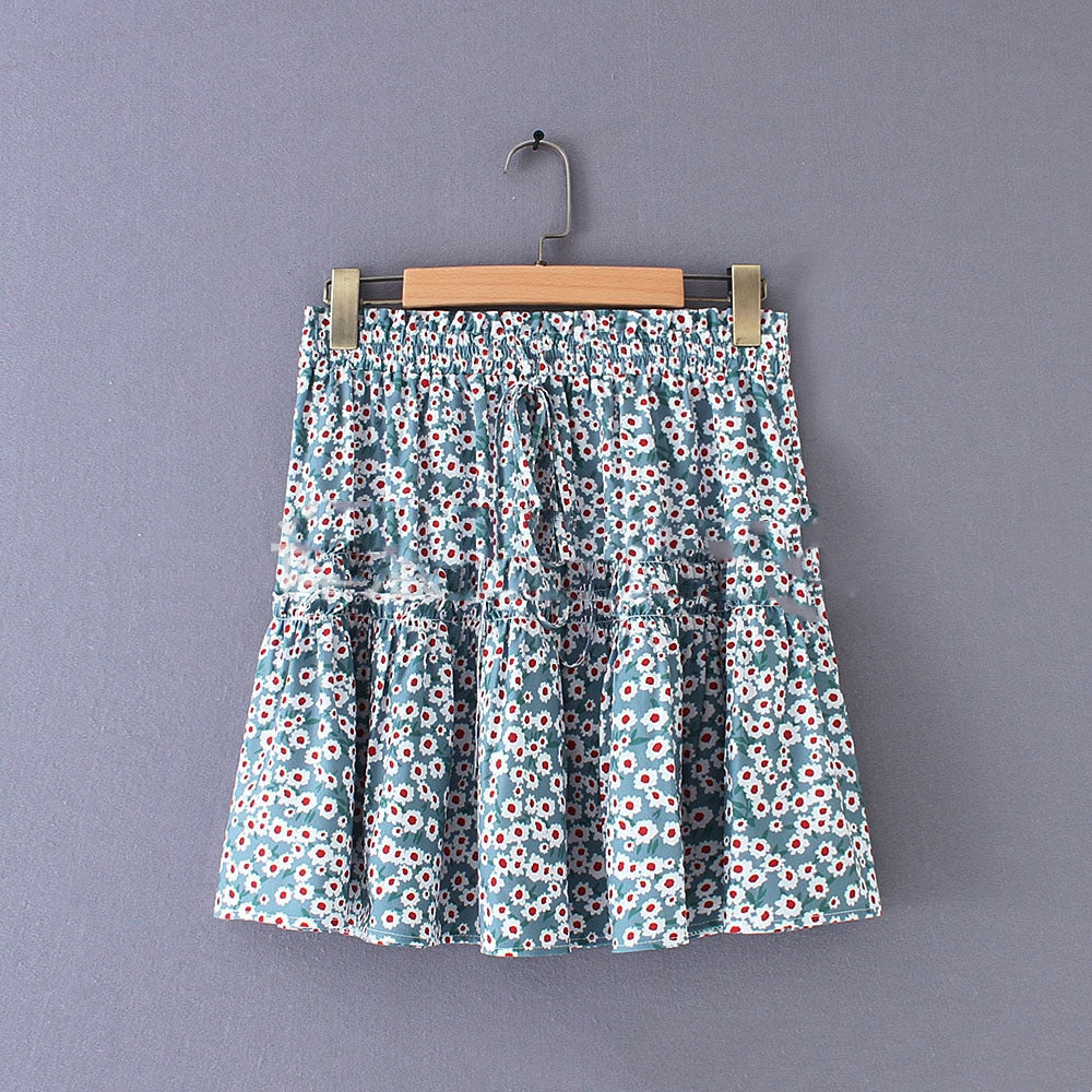 Women's Multi-color Sexy Print Lace Slimming Skirt