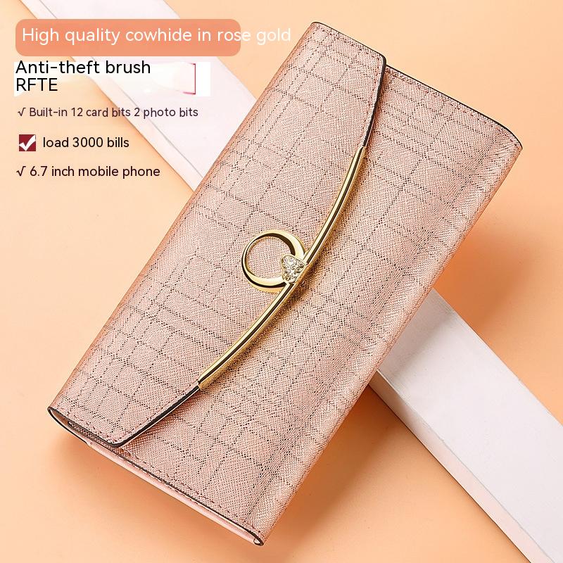 Women's Real Leather Long Large Capacity Wallet Clutch Bag - Premium Portemennees from My Store - Just €44.96! Shop now at KIYOO Royal Brand