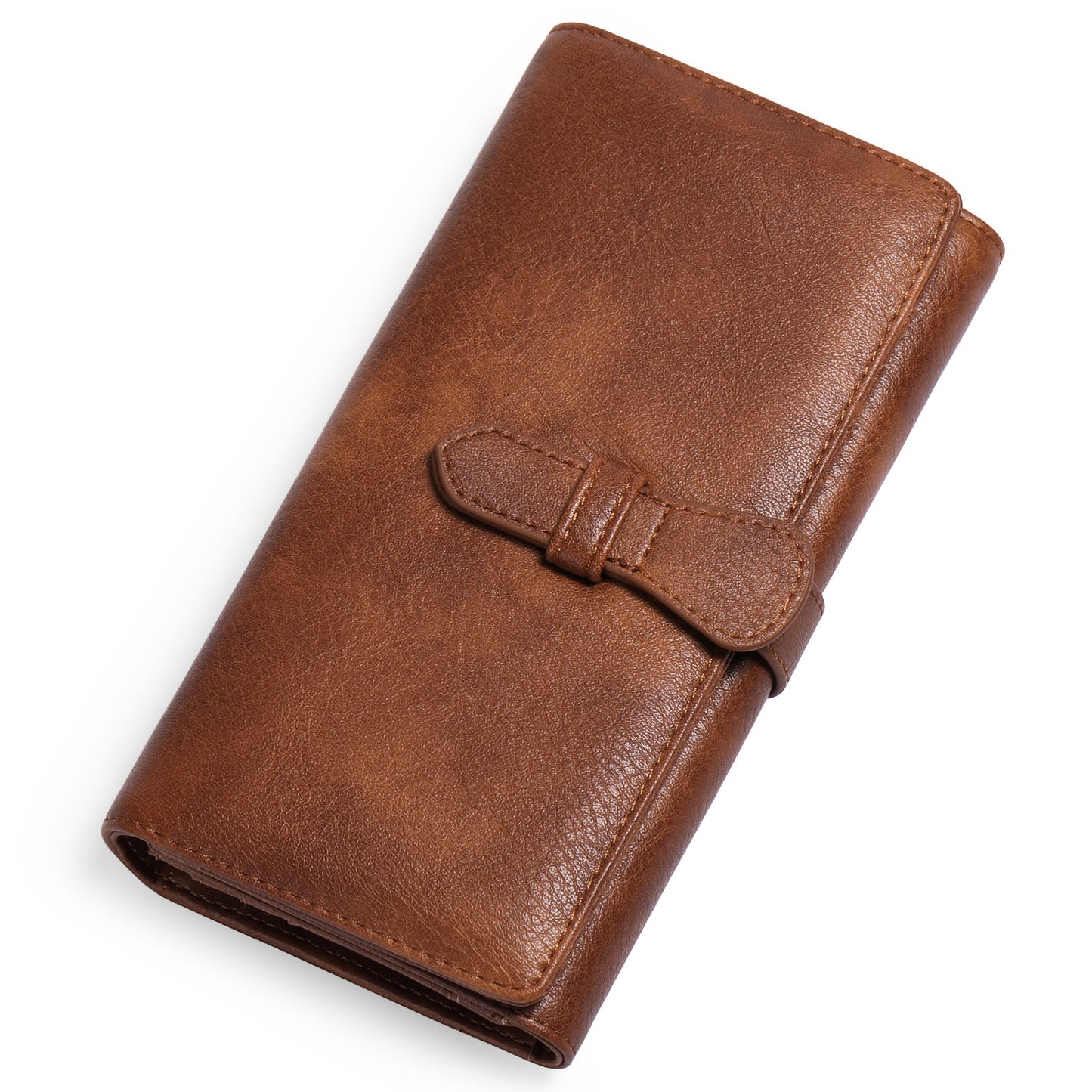 Vintage Wax Leather Three-fold Large-capacity Women's Long Wallet - Premium Portemennees from My Store - Just €44.94! Shop now at KIYOO Royal Brand