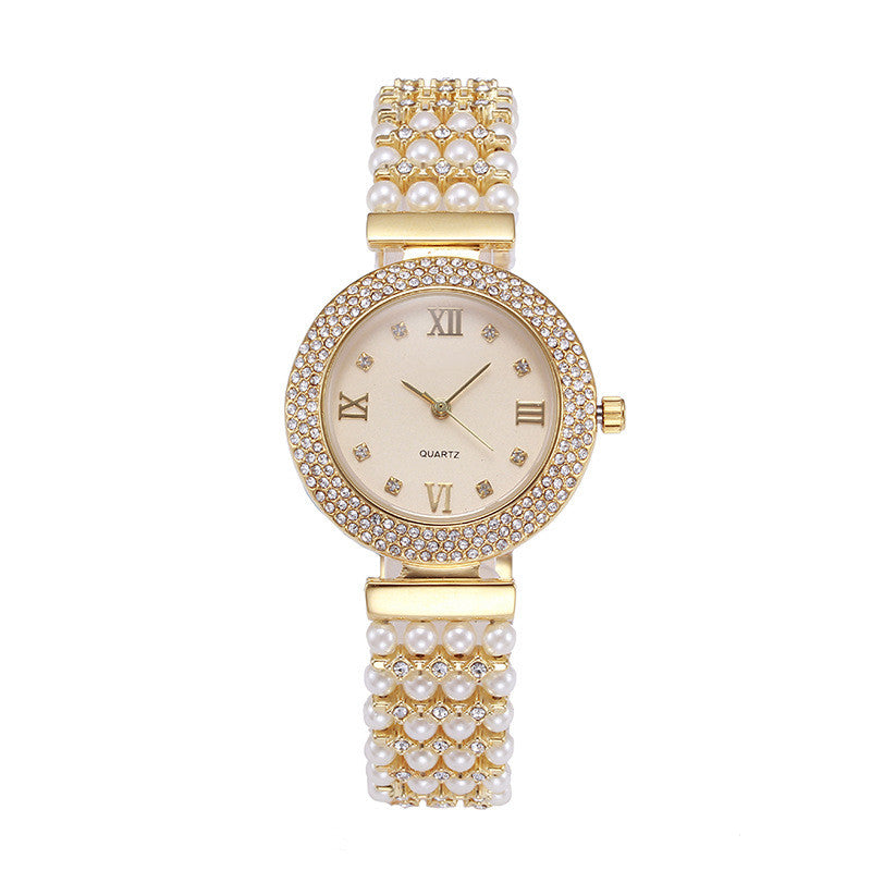 Women's Fashion Pearl Quartz Watch With Diamonds - Premium Dames Horloges from My Store - Just €52.85! Shop now at KIYOO Royal Brand