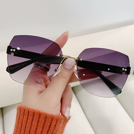 Women's Fashion Casual Hundred With Frameless Sunglasses - Premium Dames brillen from My Store - Just €23.93! Shop now at KIYOO Royal Brand