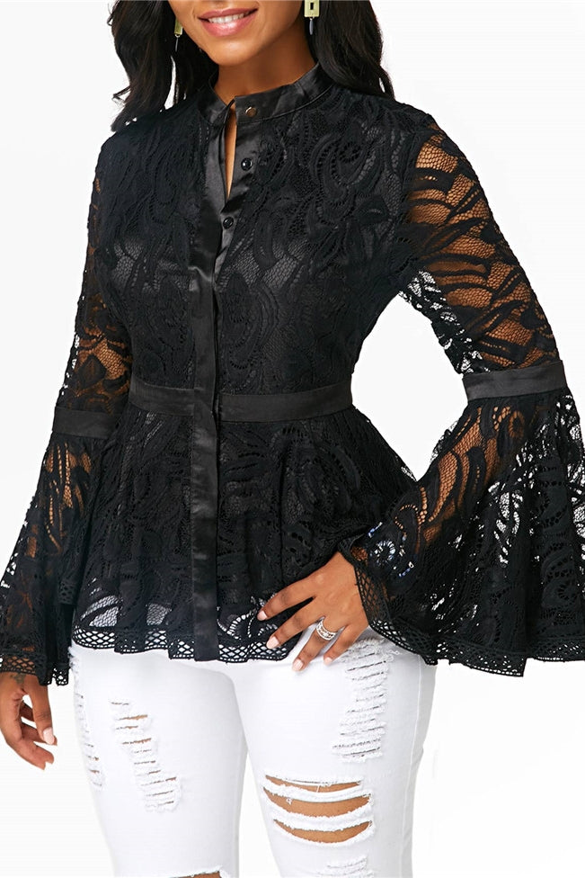 Women Lace Blouse Tops Casual Lady Clothes - Premium Blouses from My Store - Just €91.06! Shop now at KIYOO Royal Brand