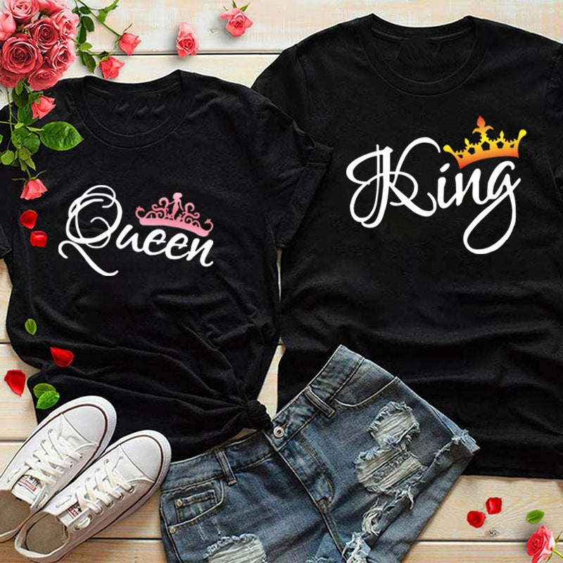 Crown Print t-shirt voor paar - Premium T-shirts/Hemden from My Store - Just €17.01! Shop now at KIYOO Royal Brand