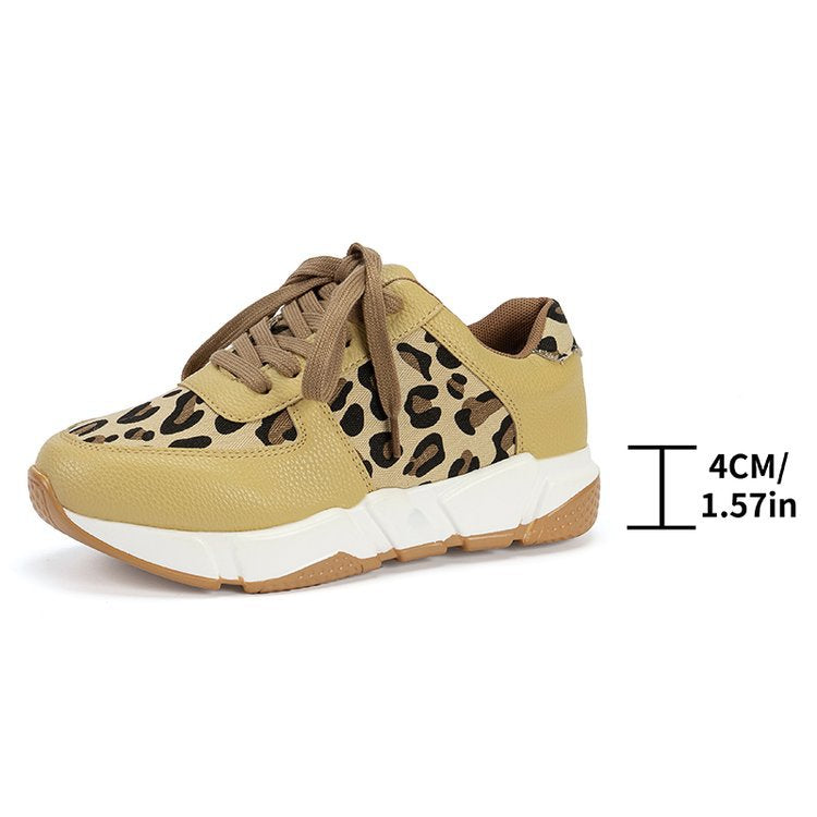 Large Size Leopard Print Casual Pumps Women's Spring And Autumn New Flat Lace-up Sports Casual Shoes - Premium Dames sportschoenen from My Store - Just €51.51! Shop now at KIYOO Royal Brand