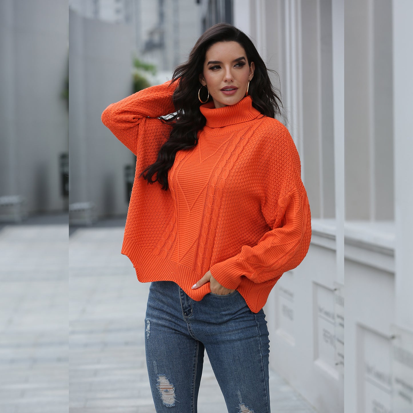 Loose solid color sweater women winter - Premium Truien & Vesten from My Store - Just €38.31! Shop now at KIYOO Royal Brand