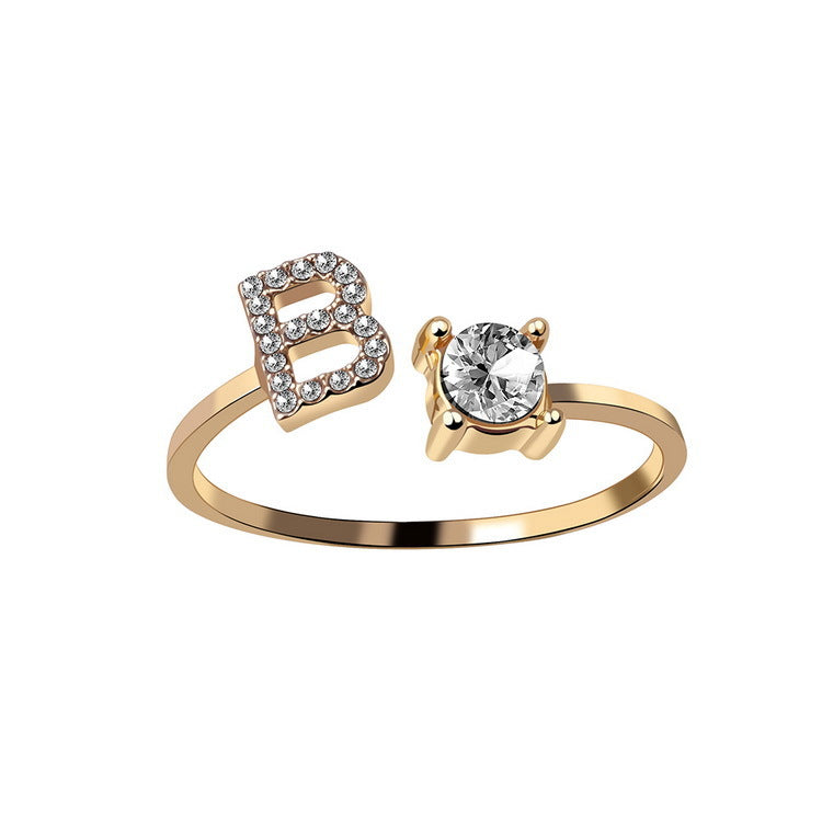 verstelbare 26 beginletter ring voor vrouwen - Premium dames sieraden from KIYOO Royal Brand - Just €13.70! Shop now at KIYOO Royal Brand