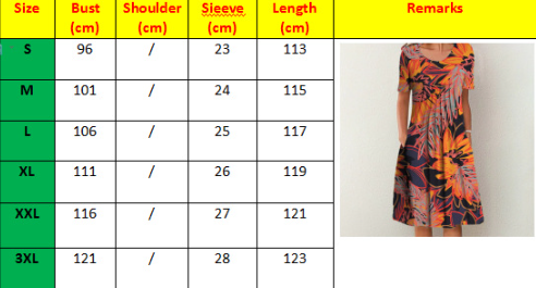 Casual Printed Round Neck Short Sleeve Dress - Premium Jurken from My Store - Just €37.31! Shop now at KIYOO Royal Brand