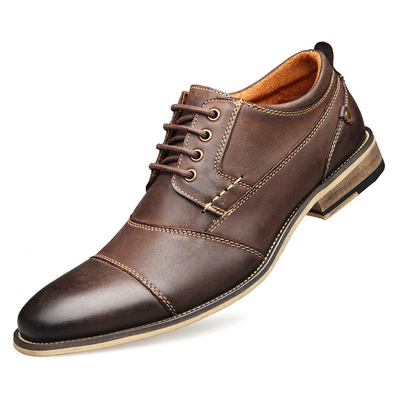 Leather lace-up casual shoes - Premium veterschoenen from My Store - Just €114.09! Shop now at KIYOO Royal Brand