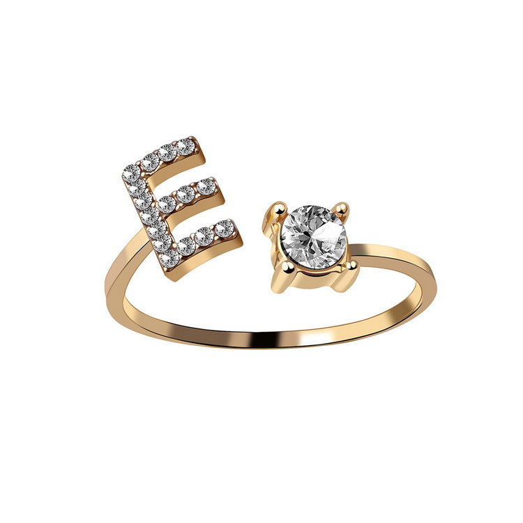 verstelbare 26 beginletter ring voor vrouwen - Premium dames sieraden from KIYOO Royal Brand - Just €13.70! Shop now at KIYOO Royal Brand