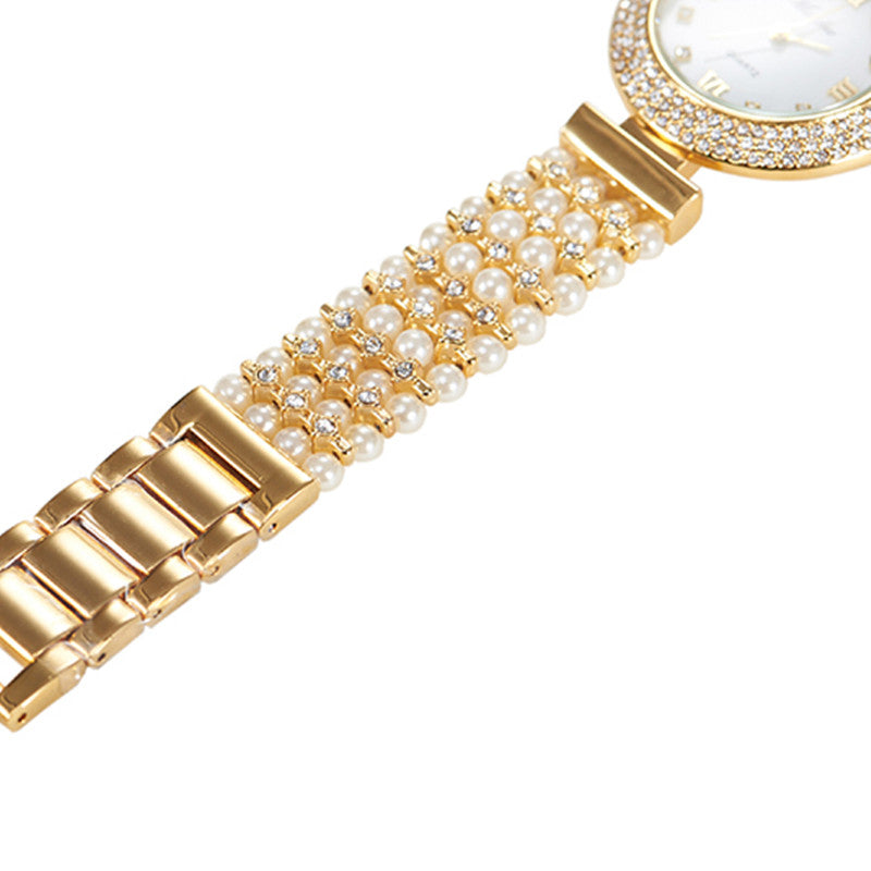 Women's Fashion Pearl Quartz Watch With Diamonds - Premium Dames Horloges from My Store - Just €52.85! Shop now at KIYOO Royal Brand