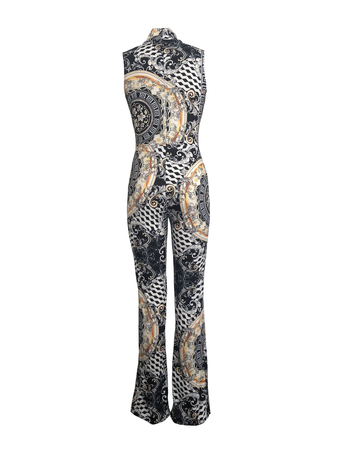 Printed sleeveless women's jumpsuit