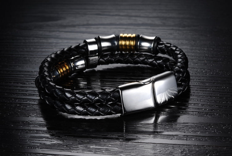 Magnetic buckle  knitted hand chain - Premium Mannen Sieraden from My Store - Just €17.68! Shop now at KIYOO Royal Brand