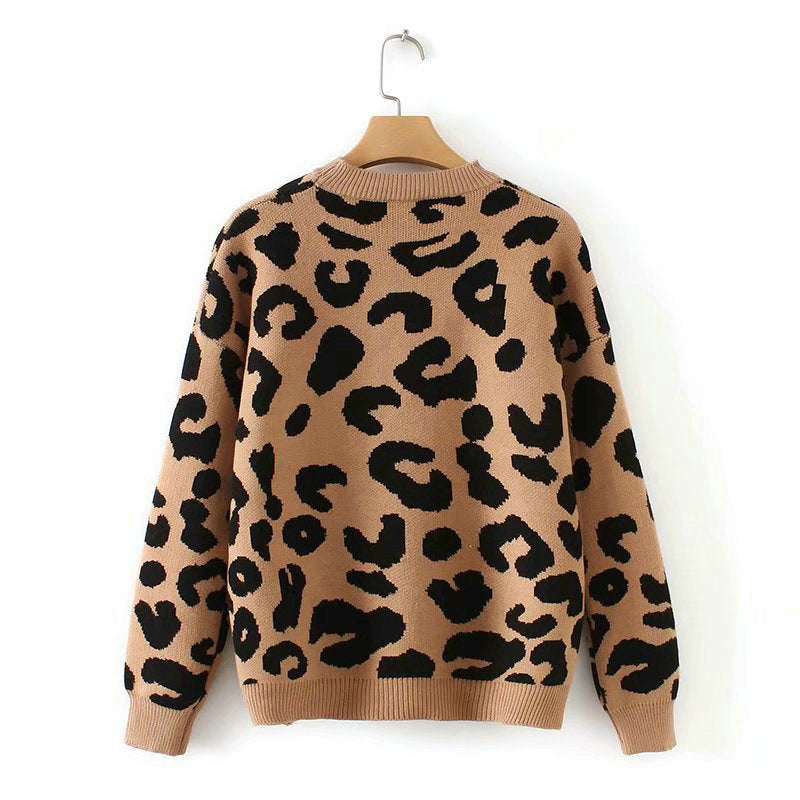 Leopard print pullover women - Premium Truien & Vesten from My Store - Just €31.34! Shop now at KIYOO Royal Brand