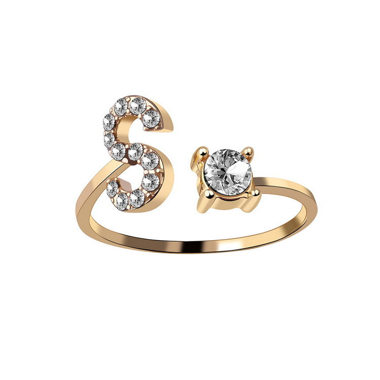 verstelbare 26 beginletter ring voor vrouwen - Premium dames sieraden from KIYOO Royal Brand - Just €13.70! Shop now at KIYOO Royal Brand