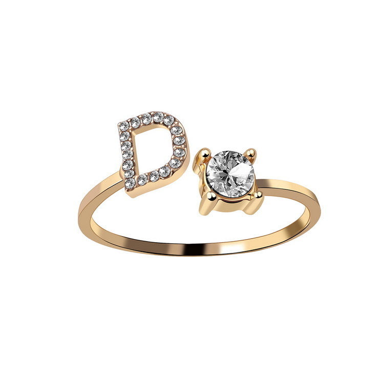 verstelbare 26 beginletter ring voor vrouwen - Premium dames sieraden from KIYOO Royal Brand - Just €13.70! Shop now at KIYOO Royal Brand