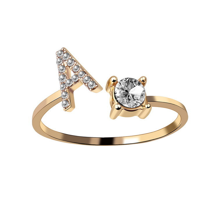 verstelbare 26 beginletter ring voor vrouwen - Premium dames sieraden from KIYOO Royal Brand - Just €13.70! Shop now at KIYOO Royal Brand