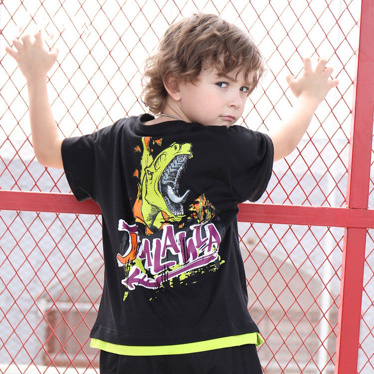 Dinosaur boy short sleeve T-shirt - Premium T-shirt Jongens from My Store - Just €21.46! Shop now at KIYOO Royal Brand