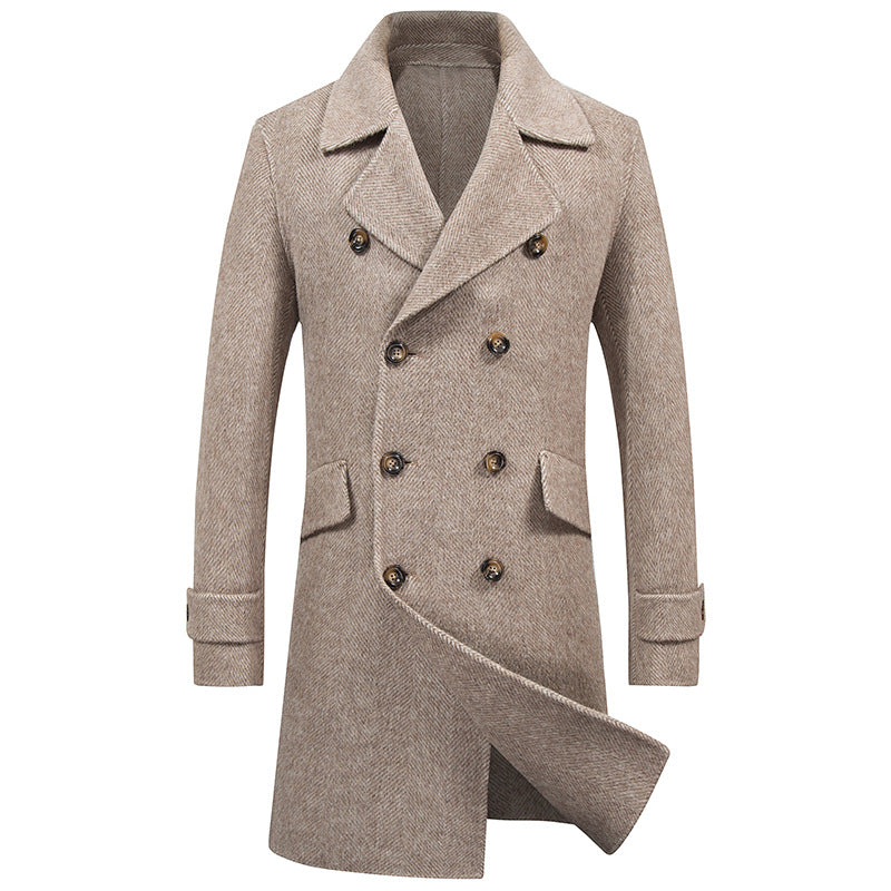 Double-breasted mid-length woolen coat - Premium Jassen from My Store - Just €234.43! Shop now at KIYOO Royal Brand