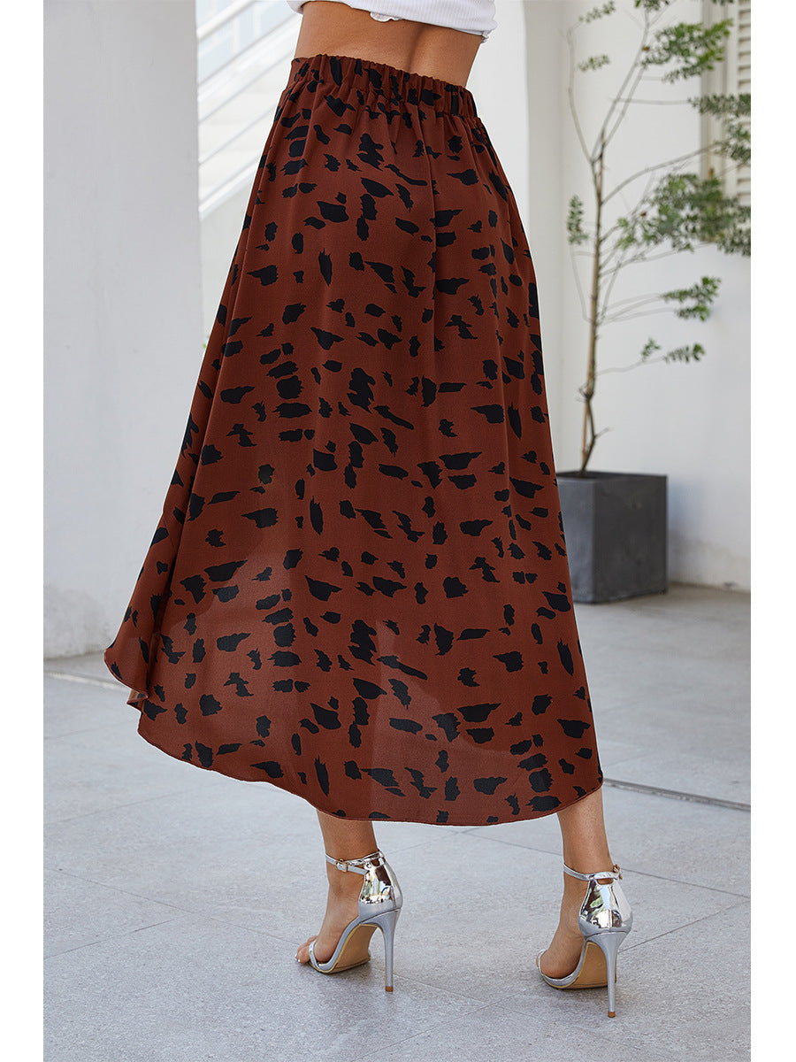 Ruffled Printed Irregular Swing Skirt - Premium Rokken from My Store - Just €32.53! Shop now at KIYOO Royal Brand