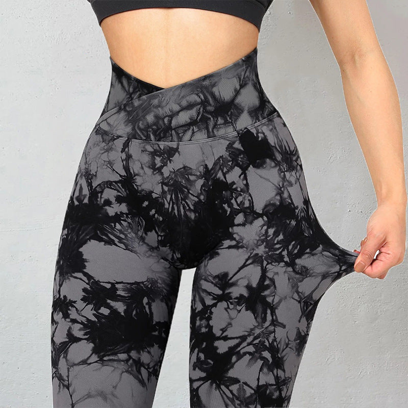 Seamless Tie Dye Leggings Women Yoga Pants Push Up Sport Fitness Running Gym Leggings - Premium dames broeken from My Store - Just €36.07! Shop now at KIYOO Royal Brand