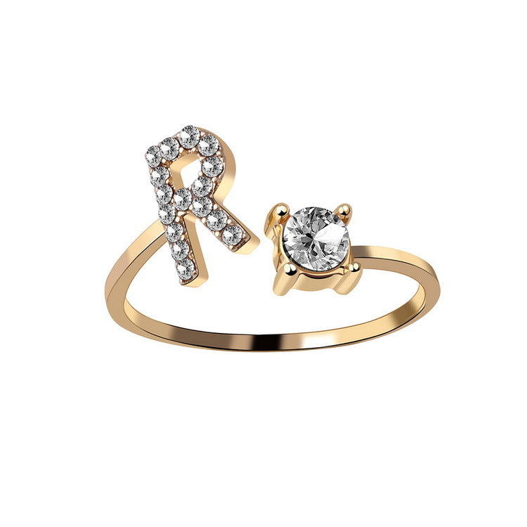 verstelbare 26 beginletter ring voor vrouwen - Premium dames sieraden from KIYOO Royal Brand - Just €13.70! Shop now at KIYOO Royal Brand