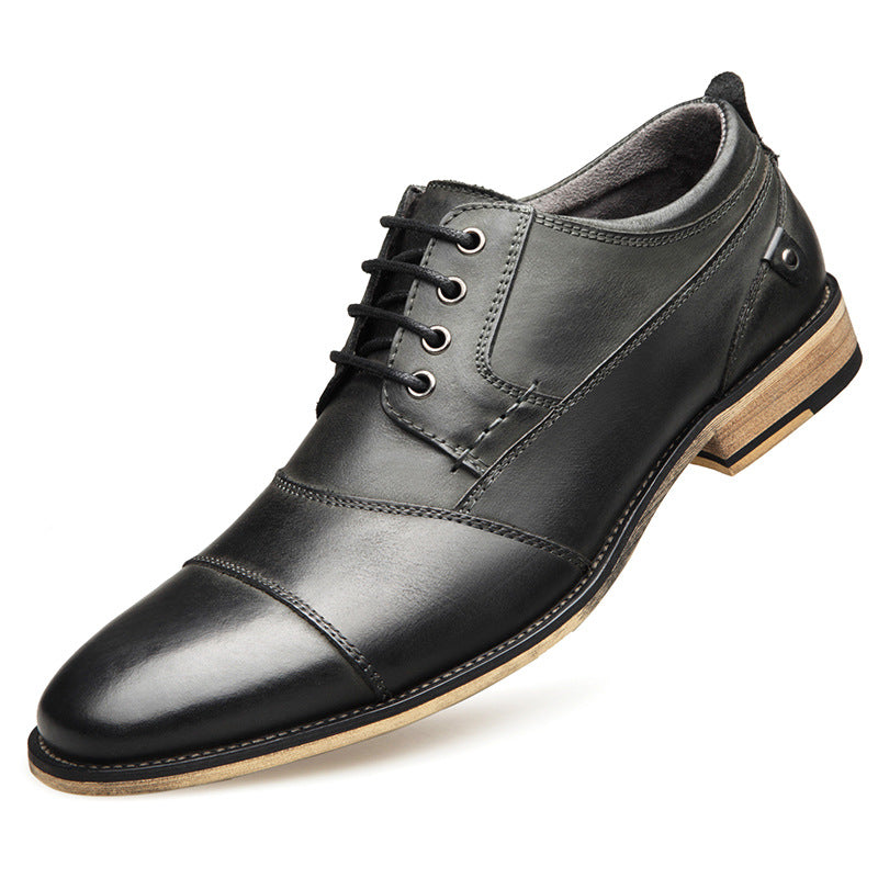 Leather lace-up casual shoes - Premium veterschoenen from My Store - Just €114.09! Shop now at KIYOO Royal Brand