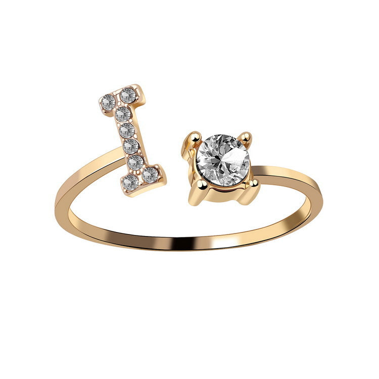 verstelbare 26 beginletter ring voor vrouwen - Premium dames sieraden from KIYOO Royal Brand - Just €13.70! Shop now at KIYOO Royal Brand