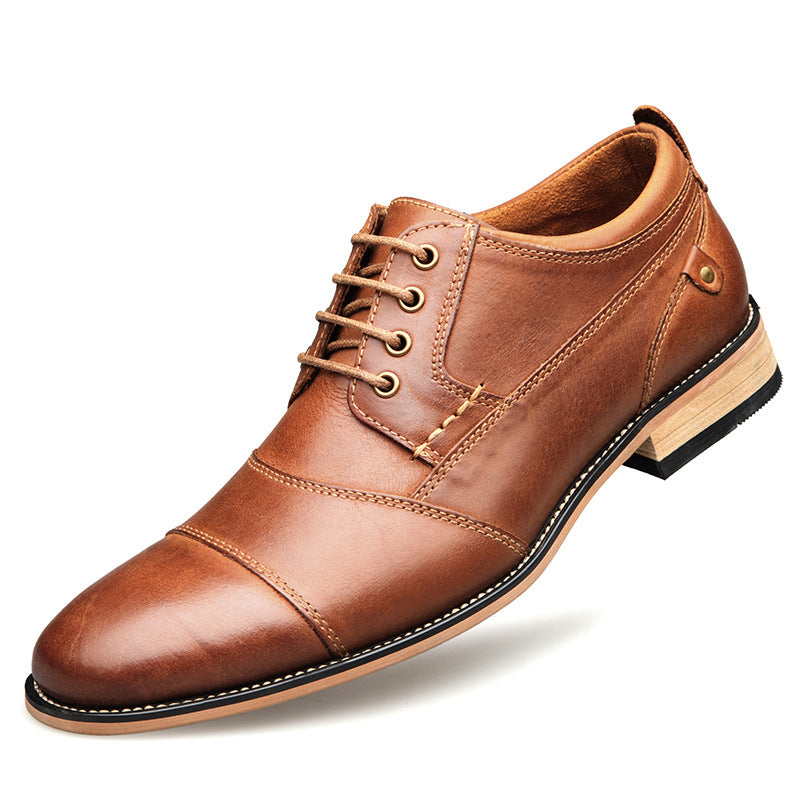 Leather lace-up casual shoes - Premium veterschoenen from My Store - Just €114.09! Shop now at KIYOO Royal Brand