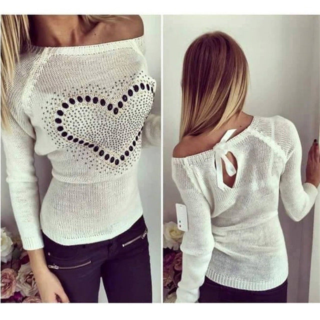 Women knitted pullover sweater