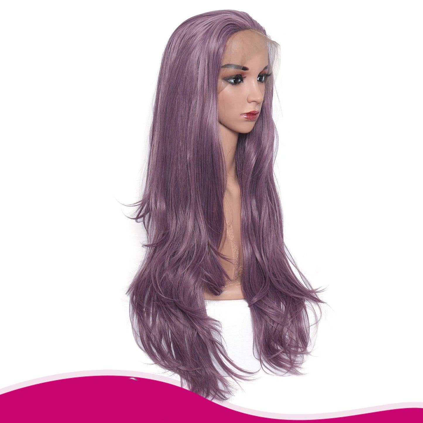 Purple curly hair - Premium Pruiken/Waves from My Store - Just €65.85! Shop now at KIYOO Royal Brand