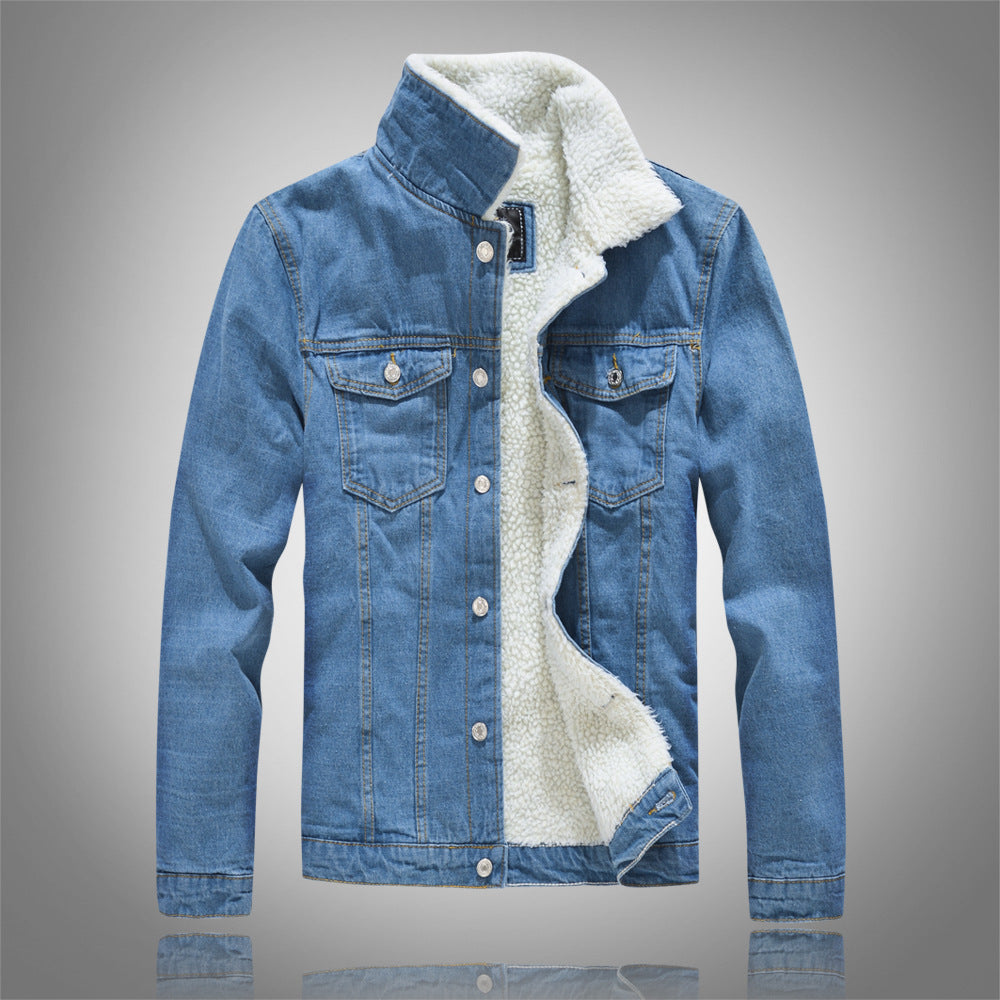 Lamb down denim jacket - Premium Jassen from My Store - Just €77.87! Shop now at KIYOO Royal Brand