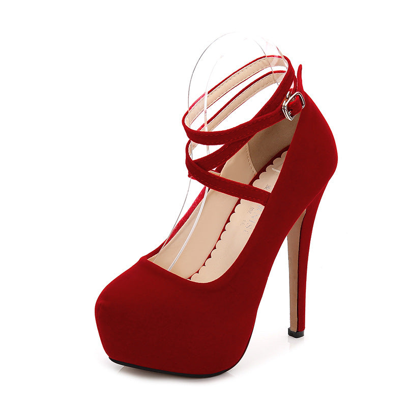 Cross strap high heels - Premium Hakken from My Store - Just €45.99! Shop now at KIYOO Royal Brand