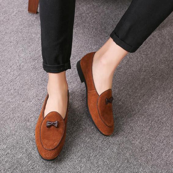 Men's leather shoes personality butterfly tassel fashion leather peas shoes - Premium Loafers from My Store - Just €83.69! Shop now at KIYOO Royal Brand