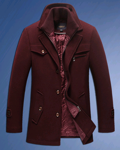 business double collar wool coat