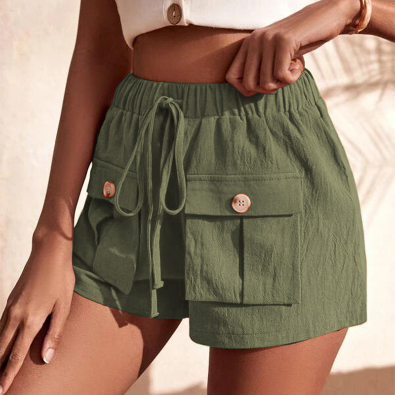 Casual Cargo Shorts With Pocket Loose Drawstring Pants Summer Women - Premium dames broeken from My Store - Just €48.69! Shop now at KIYOO Royal Brand