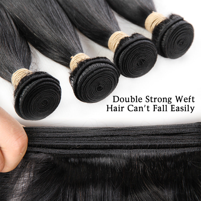 Reality Wig, Smooth Hair, Straight Hair Tie, Closed Peruvian Hair Tie - Premium haar from My Store - Just €493.14! Shop now at KIYOO Royal Brand