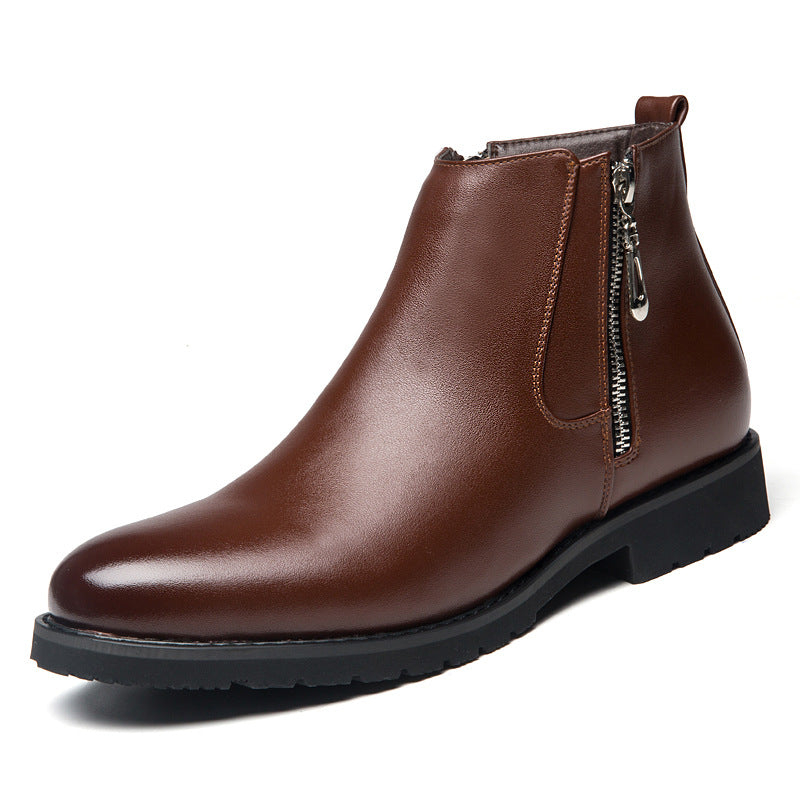 Business Pointed Side Zipper And Velvet Warm Men's Boots - Premium Boots from My Store - Just €86.36! Shop now at KIYOO Royal Brand