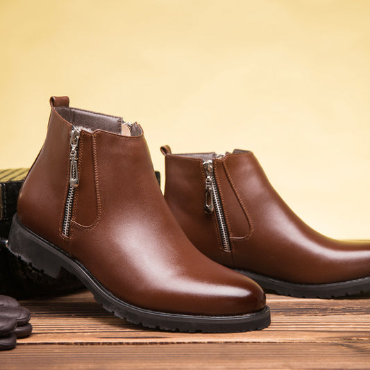 Business Pointed Side Zipper And Velvet Warm Men's Boots - Premium Boots from My Store - Just €86.36! Shop now at KIYOO Royal Brand