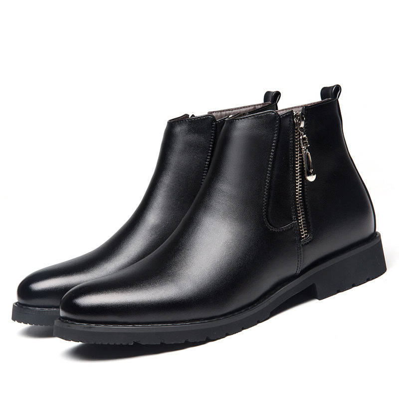 Business Pointed Side Zipper And Velvet Warm Men's Boots - Premium Boots from My Store - Just €86.36! Shop now at KIYOO Royal Brand