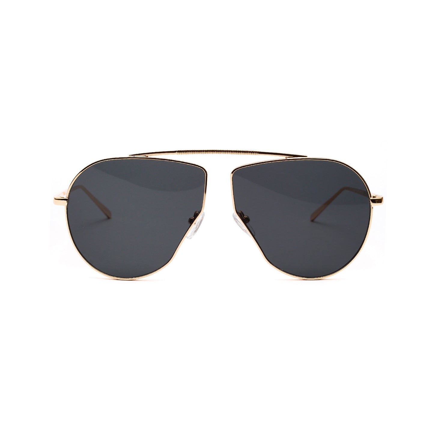 Polygonal sunglasses with large frame