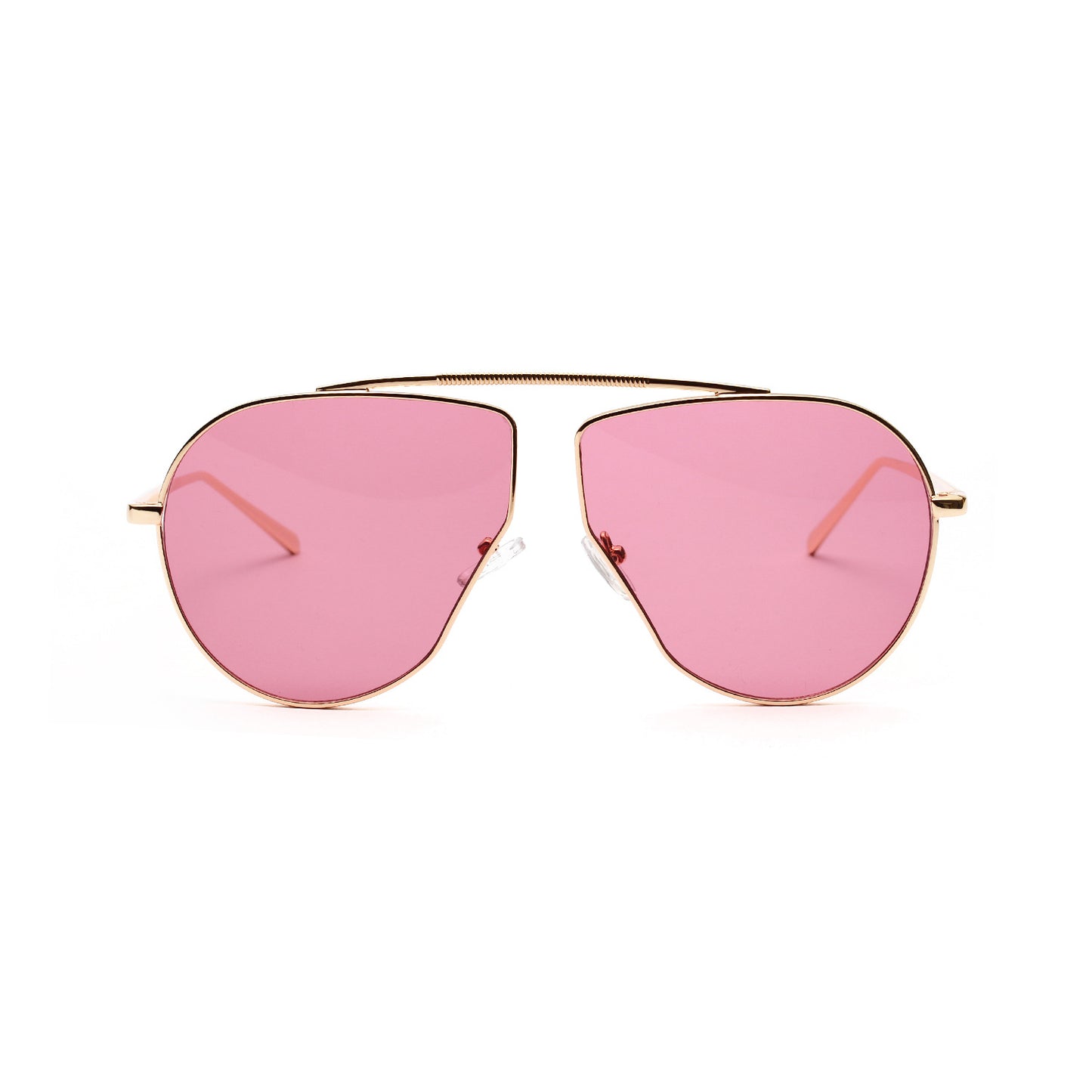 Polygonal sunglasses with large frame