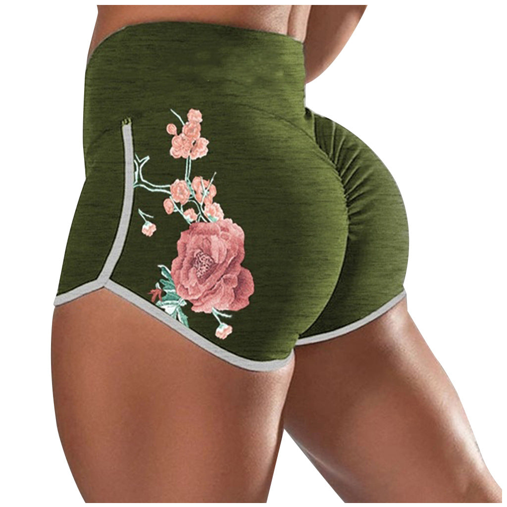 Women Female Push Up Gym Legging Running Floral Workout Shorts Scrunch Booty Gym Comfortable Pants - Premium dames broeken from My Store - Just €28.55! Shop now at KIYOO Royal Brand