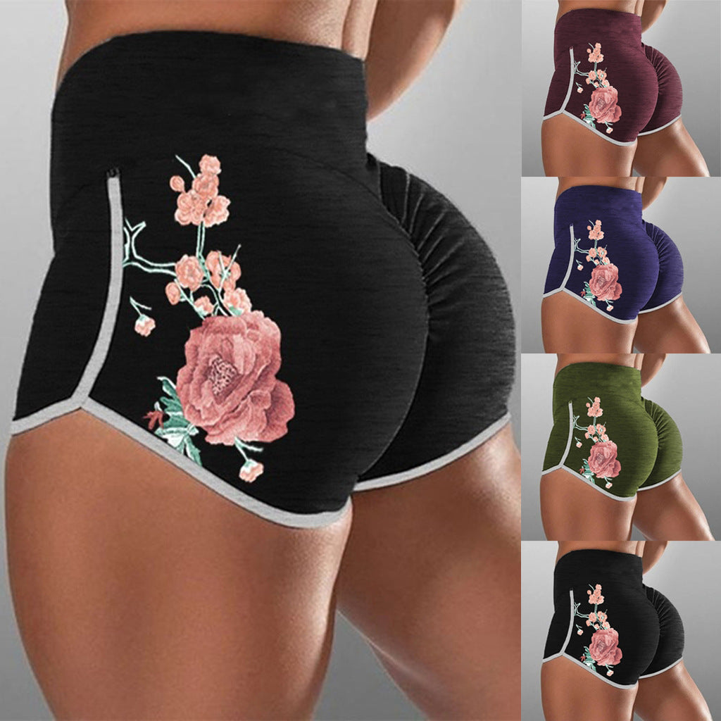 Women Female Push Up Gym Legging Running Floral Workout Shorts Scrunch Booty Gym Comfortable Pants - Premium dames broeken from My Store - Just €28.55! Shop now at KIYOO Royal Brand