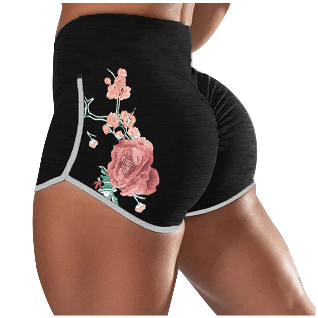 Women Female Push Up Gym Legging Running Floral Workout Shorts Scrunch Booty Gym Comfortable Pants - Premium dames broeken from My Store - Just €28.55! Shop now at KIYOO Royal Brand