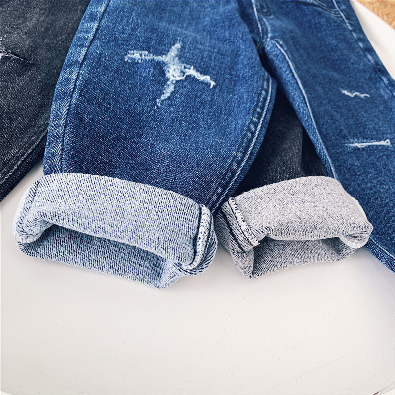 Boys  Fleece Jeans Straight Trousers Trendy Children s Clothing - Premium Jongens broeken from My Store - Just €43.34! Shop now at KIYOO Royal Brand