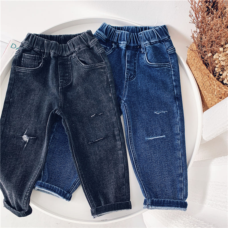 Boys  Fleece Jeans Straight Trousers Trendy Children s Clothing - Premium Jongens broeken from My Store - Just €43.34! Shop now at KIYOO Royal Brand