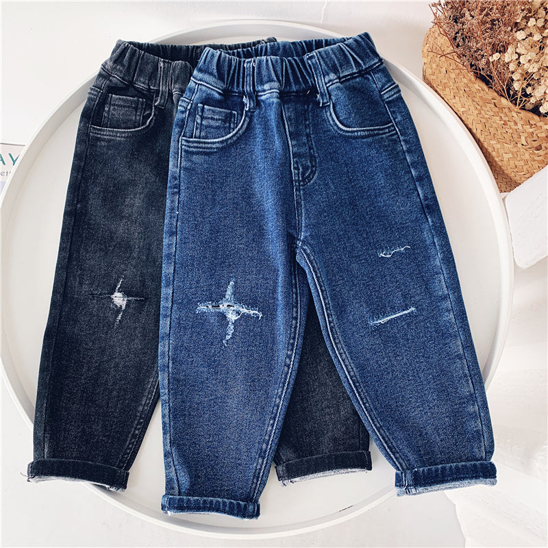 Boys  Fleece Jeans Straight Trousers Trendy Children s Clothing - Premium Jongens broeken from My Store - Just €43.34! Shop now at KIYOO Royal Brand