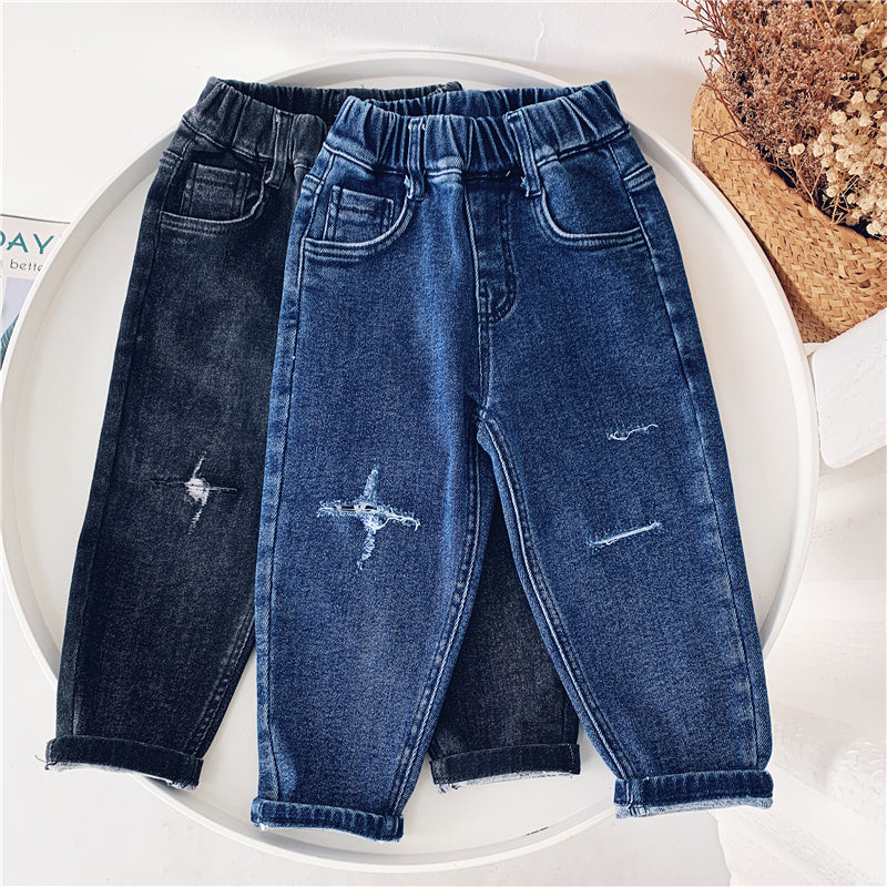 Boys  Fleece Jeans Straight Trousers Trendy Children s Clothing - Premium Jongens broeken from My Store - Just €43.34! Shop now at KIYOO Royal Brand