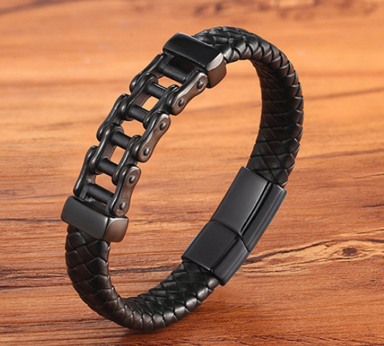 Leather Leather Braided Bracelet, Leather Bracelet, Custom Leather Bracelet, Men'S Cowhide Jewelry - Premium Mannen Sieraden from My Store - Just €18.49! Shop now at KIYOO Royal Brand